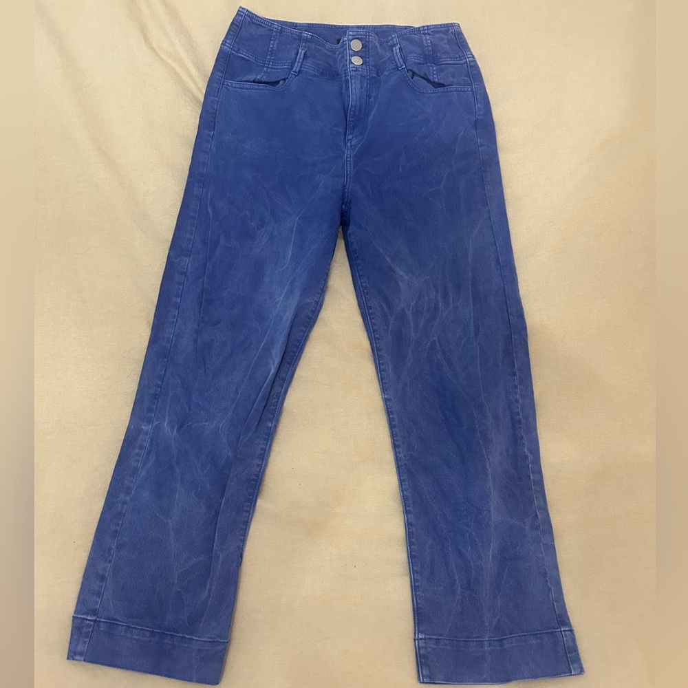 Ann Taylor LOFT Petite Wide Leg High Waisted Jeans